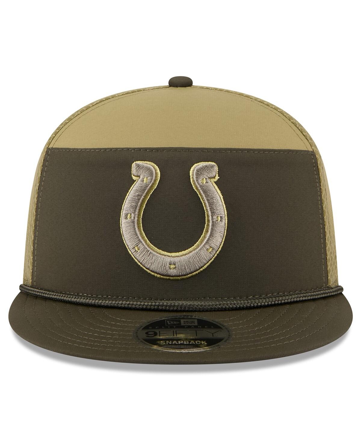 New Era Men's Dark Green Indianapolis Colts 2025 Salute To Service Split Panel 9fifty Snapback Hat In Green
