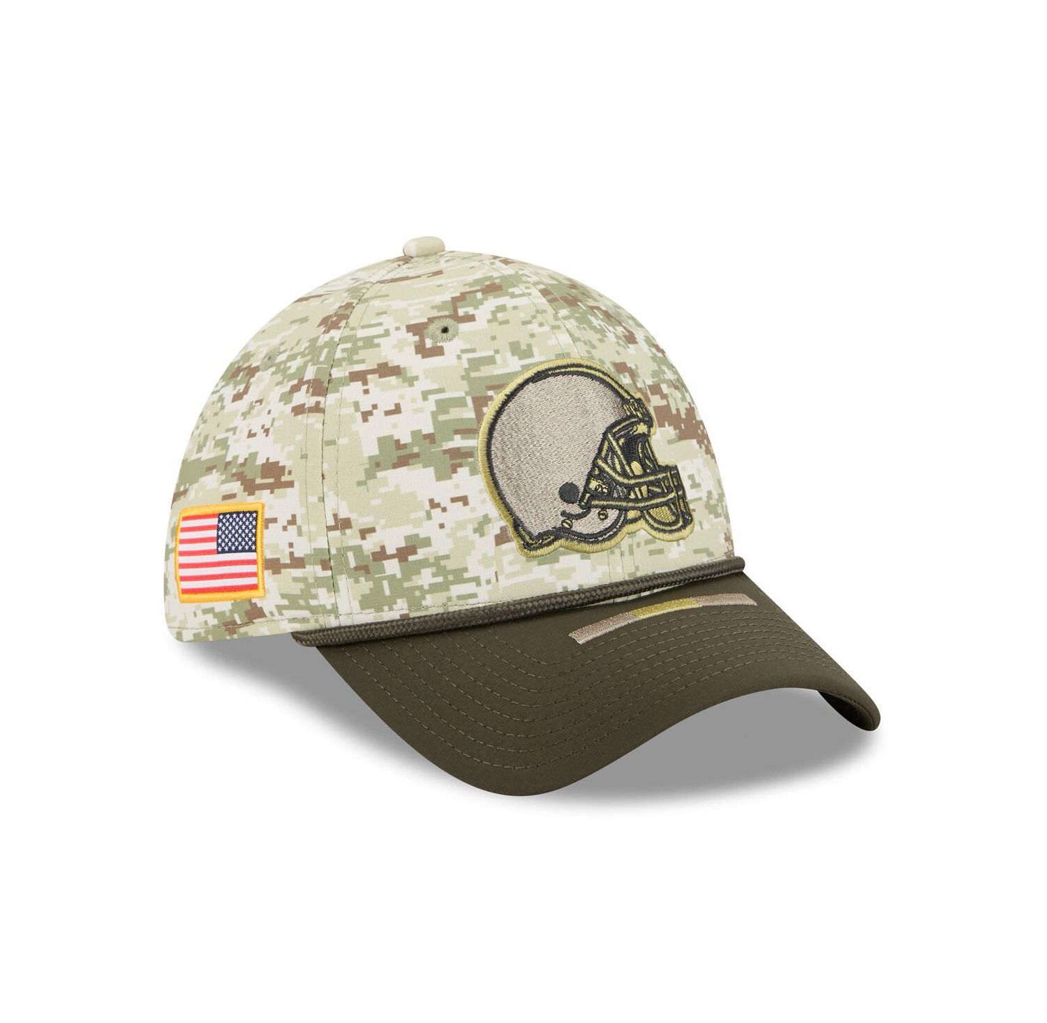 Men's Camo/Dark Green Cleveland Browns 2025 Salute to Service 39THIRTY Flex Hat