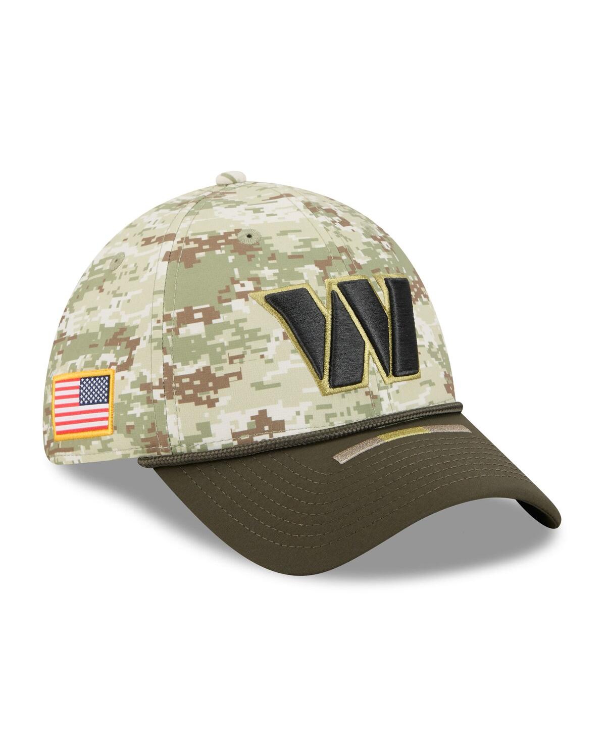 New Era Men's Camo/dark Green/dark Green Washington Commanders 2025 Salute To Service 39thirty Flex Hat