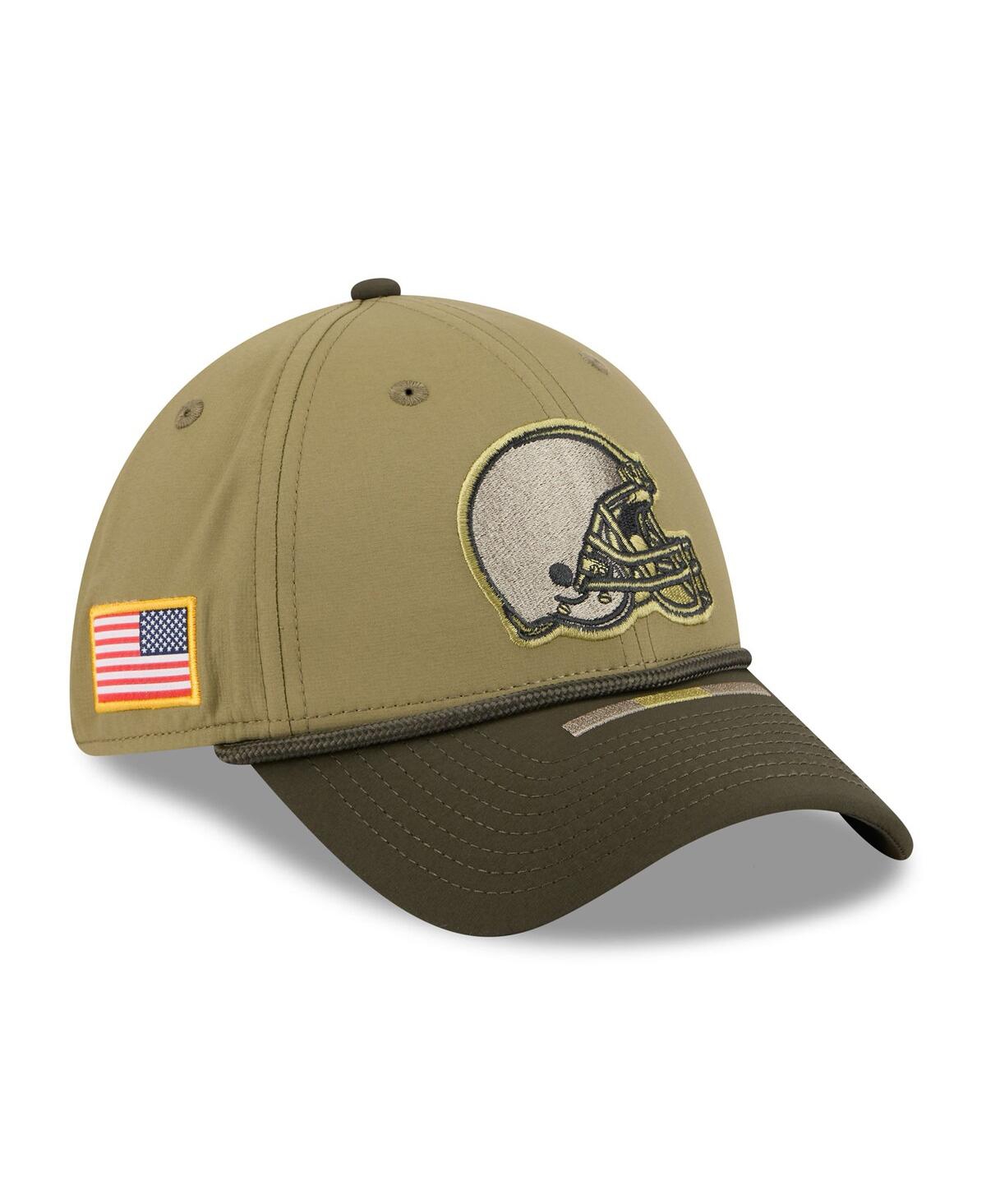 New Era Men's Green/dark Green Cleveland Browns 2025 Salute To Service 39thirty Flex Hat