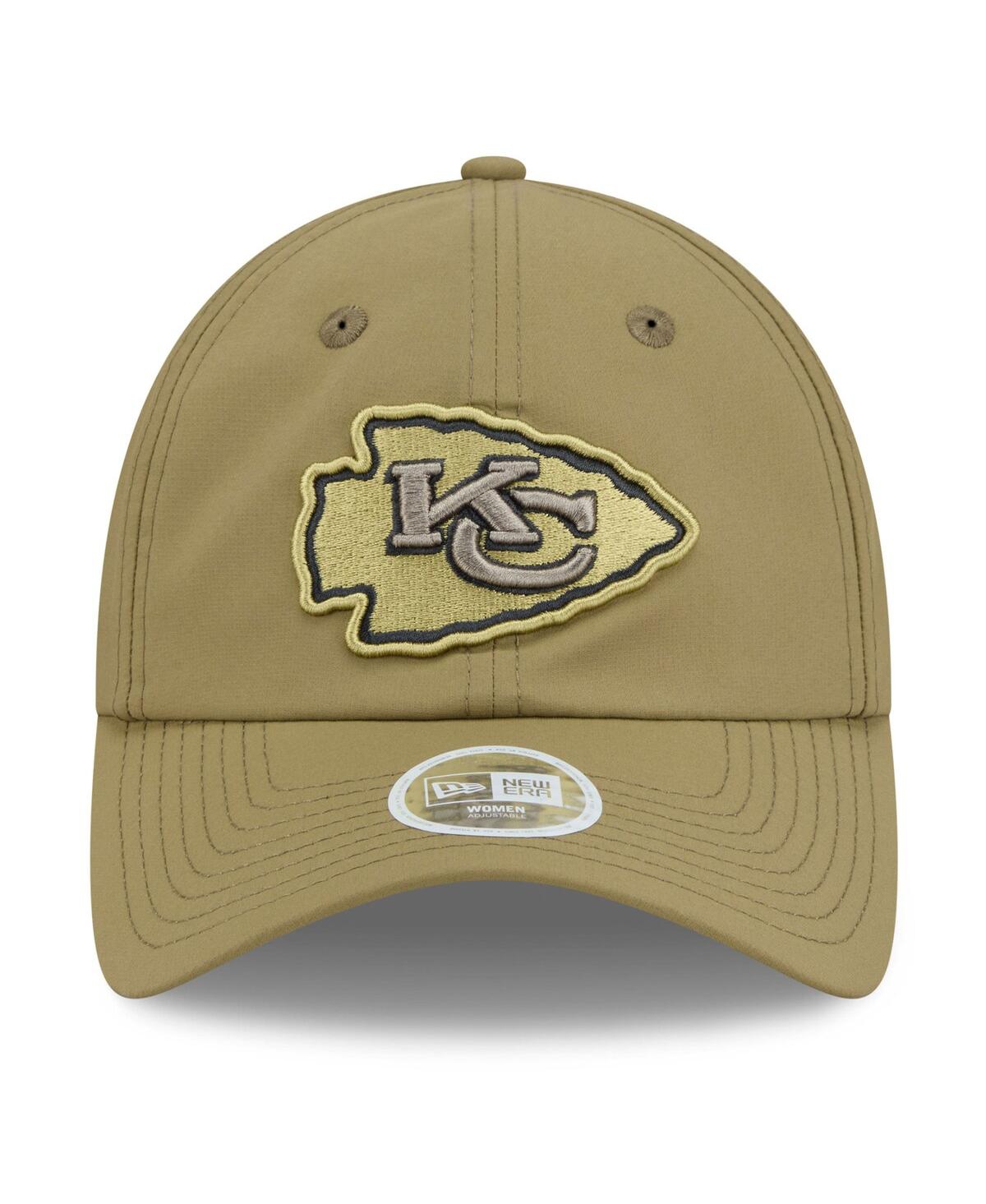 New Era Women's Green Kansas City Chiefs 2025 Salute To Service Pony Tail Adjustable Hat In Green