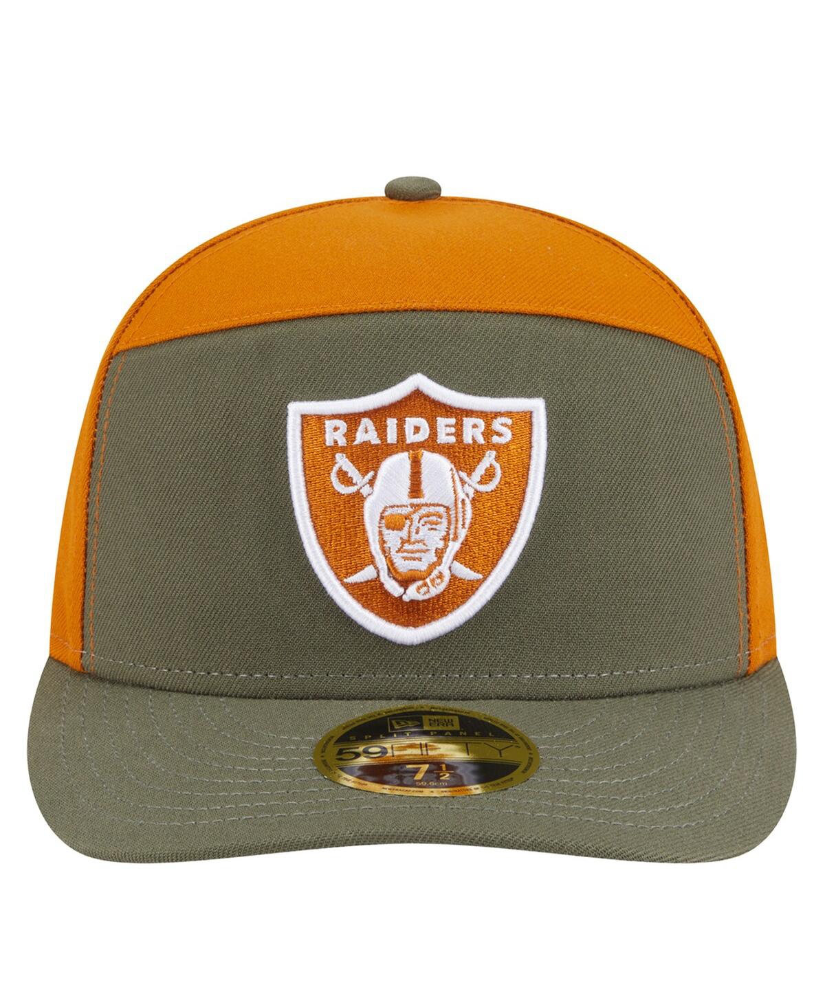 New Era Men's Olive/Brown Las Vegas Raiders Two-Tone Color Pack Split Panel 59FIFTY Fitted Hat