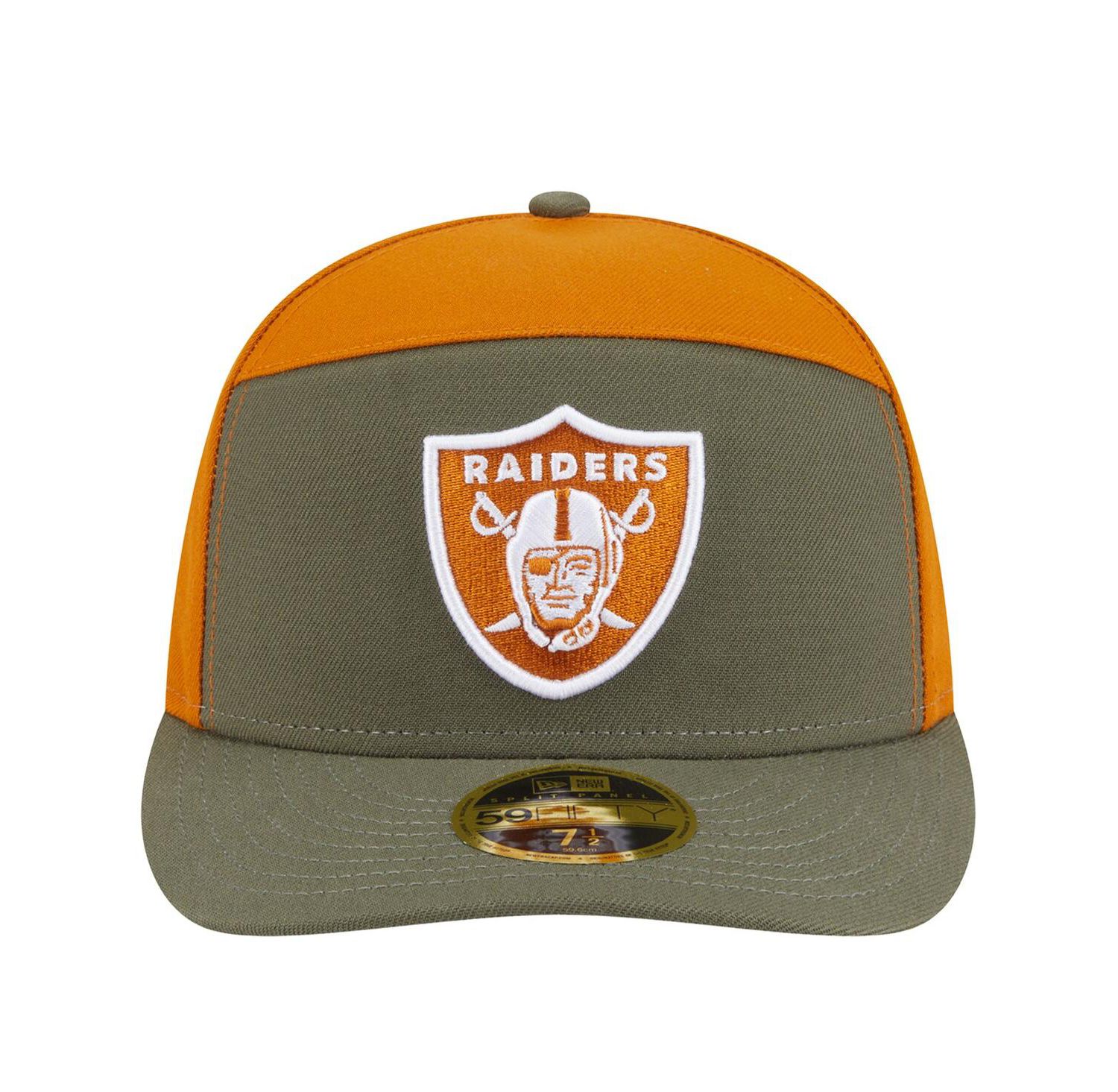 Men's Olive/Brown Las Vegas Raiders Two-Tone Color Pack Split Panel 59FIFTY Fitted Hat
