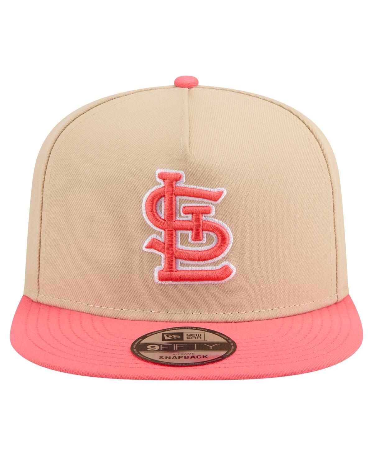 New Era Men's Light Beige/coral St. Louis Cardinals Color Pack A-frame 9fifty Snapback Hat In Pink