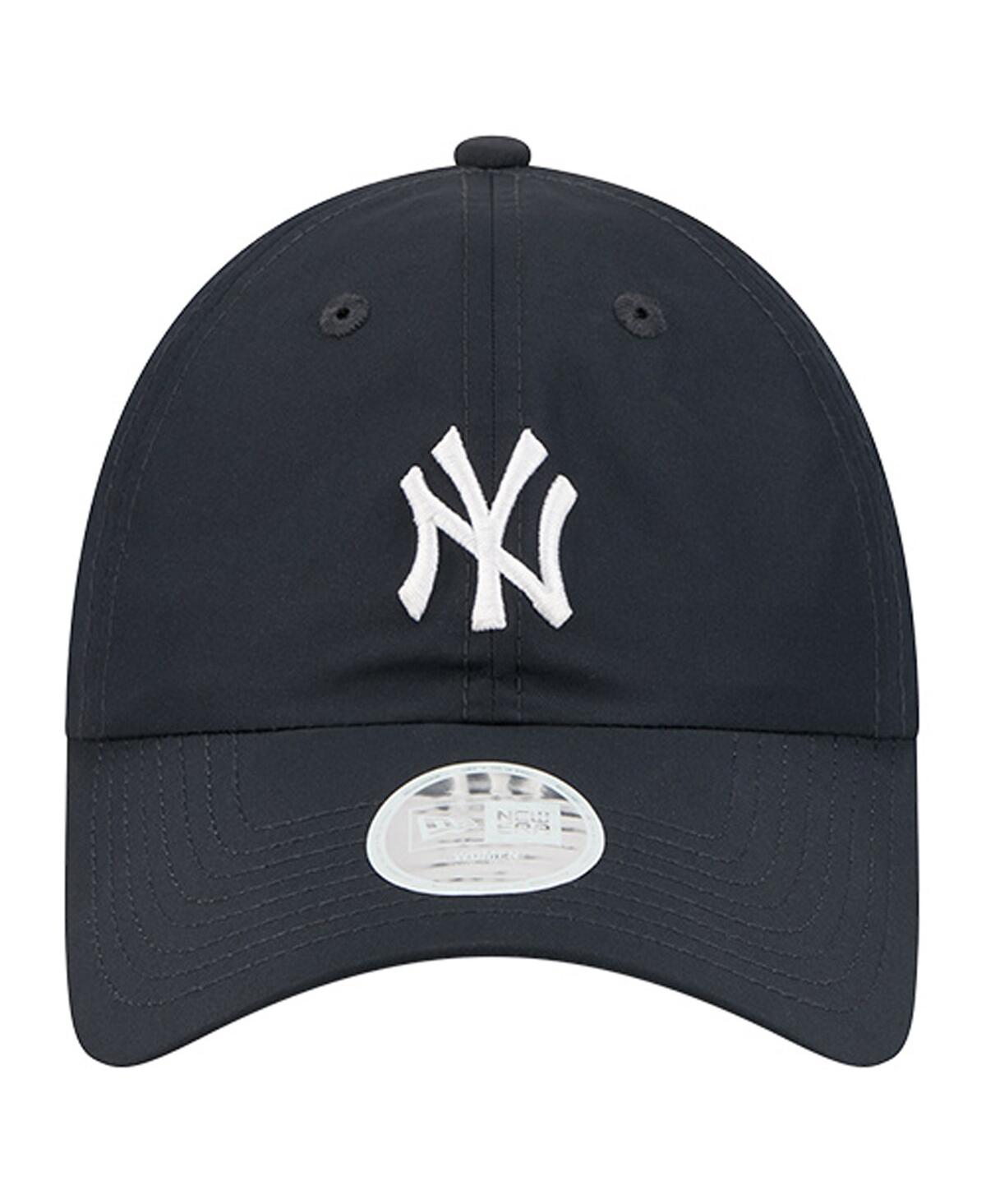 New Era Women's Navy New York Yankees Team Pony Tail 9forty Flex Hat In Black