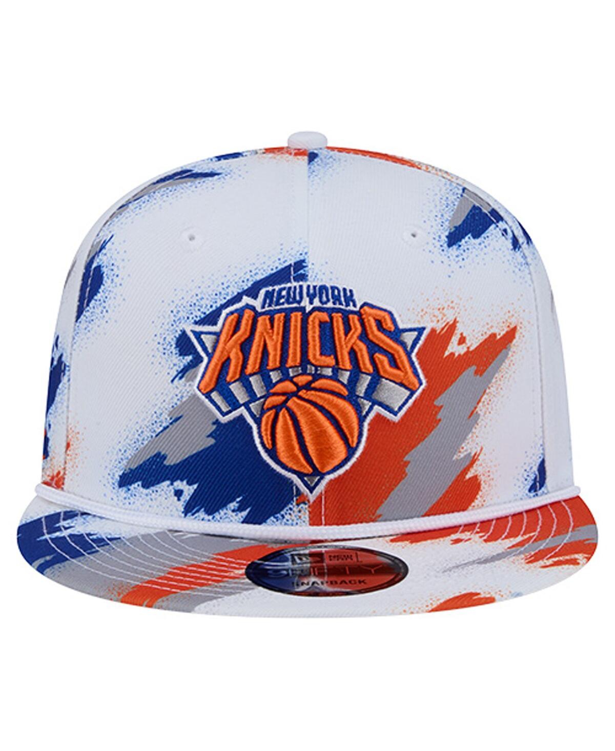 New Era Men's White New York Knicks Paint 9fifty Snapback Hat In White