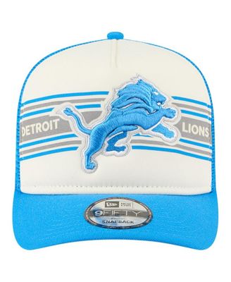 Men's&nbsp;Cream/Blue Detroit Lions Banner A-Frame 9FIFTY Trucker Snapback Hat