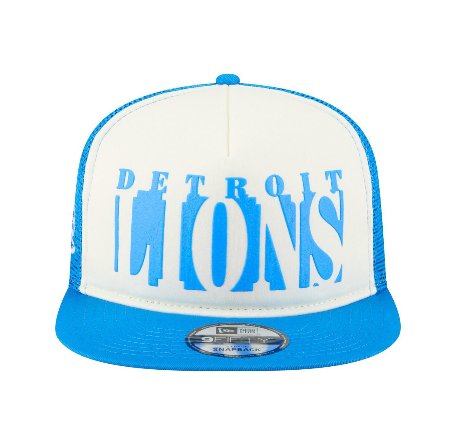 Men's Cream/Blue Detroit Lions Cutout A-Frame 9FIFTY Snapback Hat