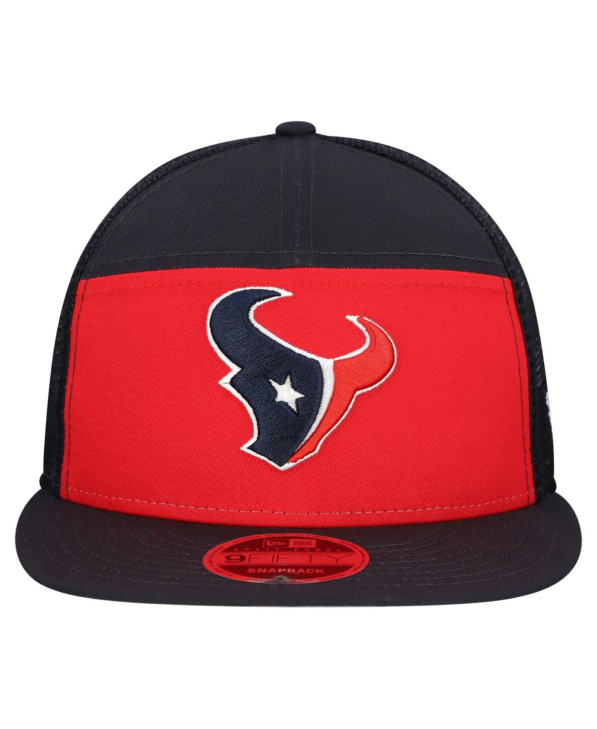 New Era Men'sâ Red/navy Houston Texans Outdoor Split Panel 9fifty Snapback Hat In Black
