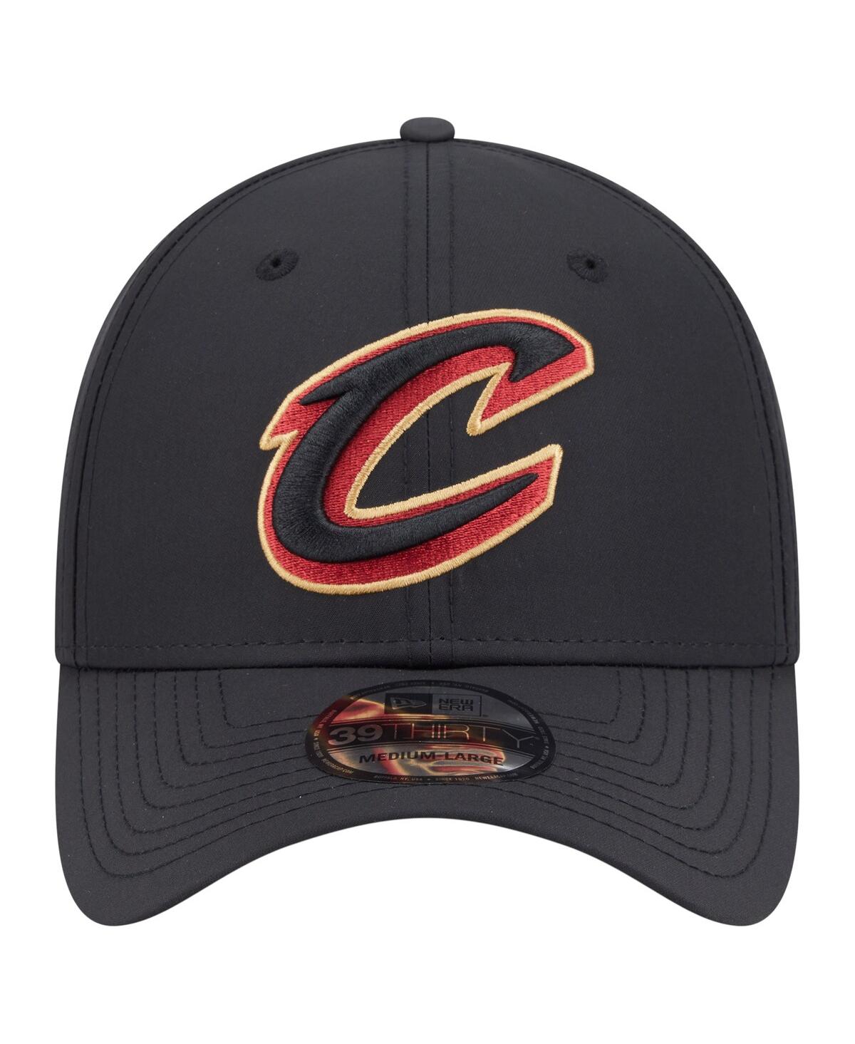 New Era Men's Black Cleveland Cavaliers Night 39thirty Flex Hat In Black