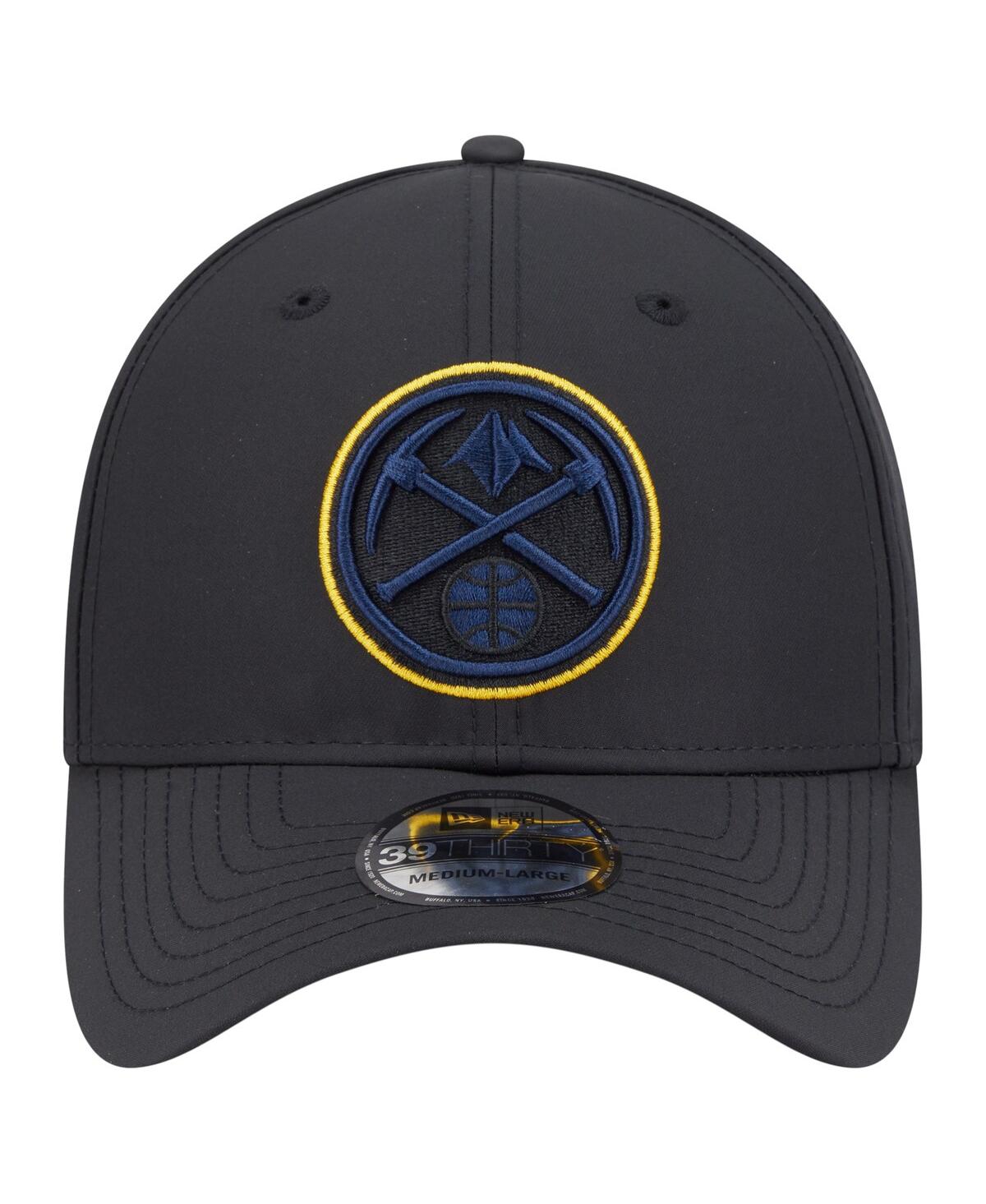 New Era Men's Black Denver Nuggets Night 39thirty Flex Hat In Black