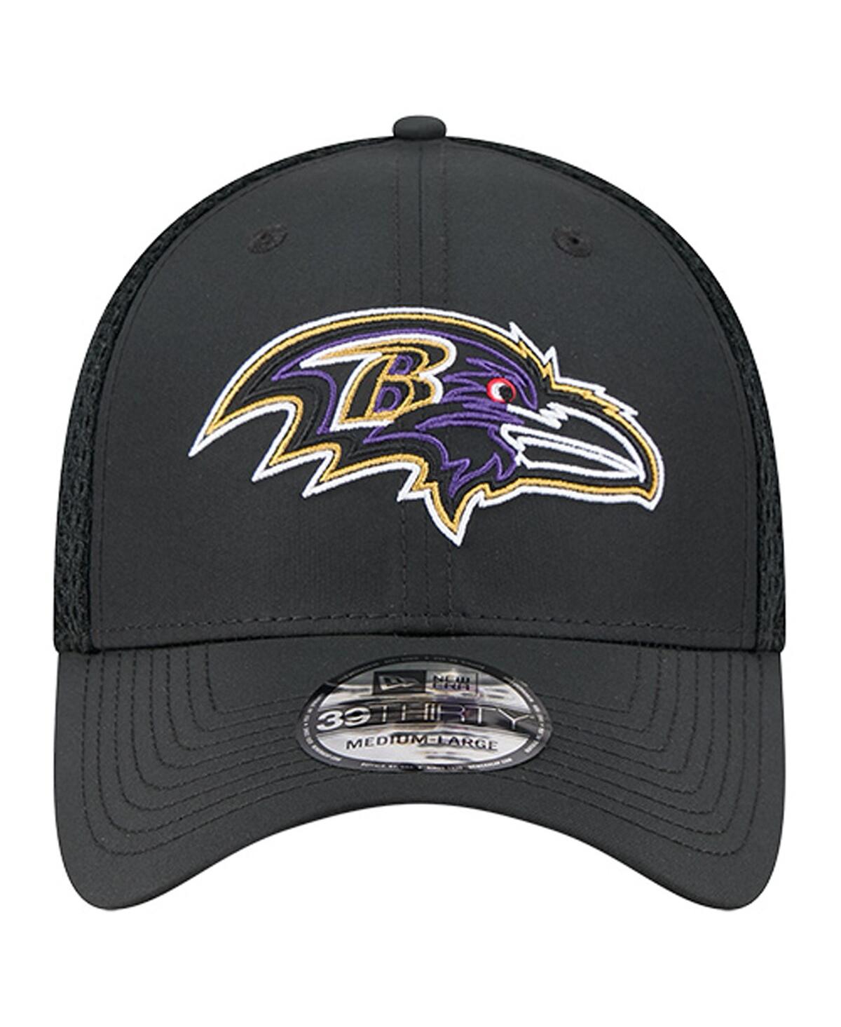 New Era Men'sâ Black Baltimore Ravens Outline 39thirty Flex Hat In Black