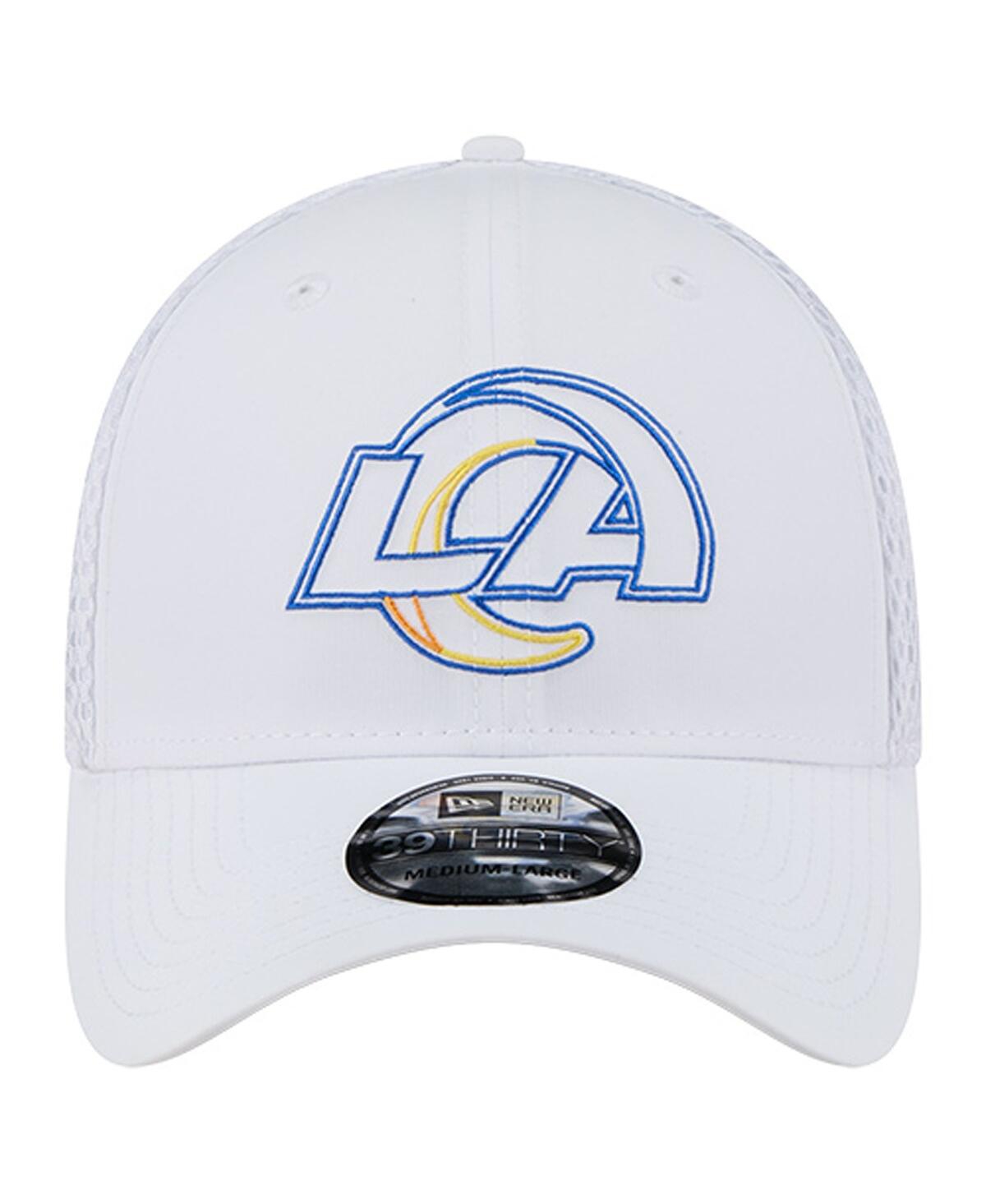 New Era Men's White Los Angeles Rams Outline 39THIRTY Flex Hat