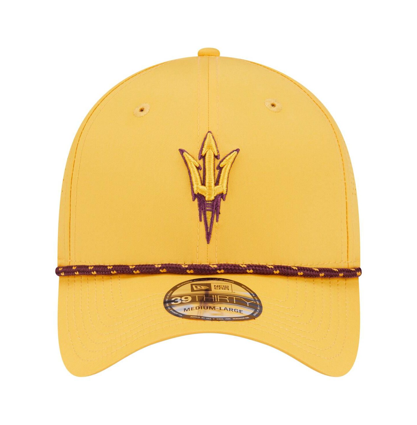 Мужская кепка New Era Gold Arizona State Sun Devils Rope 39THIRTY Flex Hat — фото 5