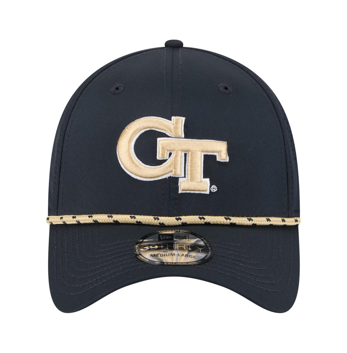 Мужские головные уборы New Era Navy Georgia Tech Yellow Jackets Rope 39THIRTY Flex Hat — фото 5