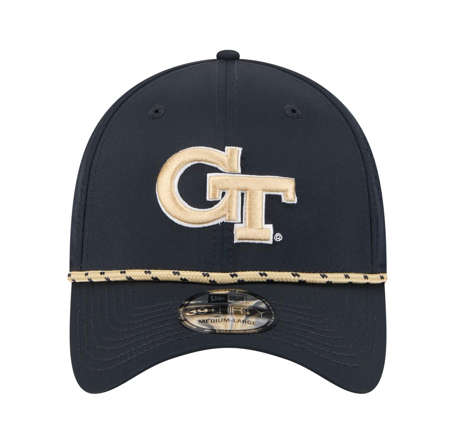 Men's Navy Georgia Tech Yellow Jackets Rope 39THIRTY Flex Hat