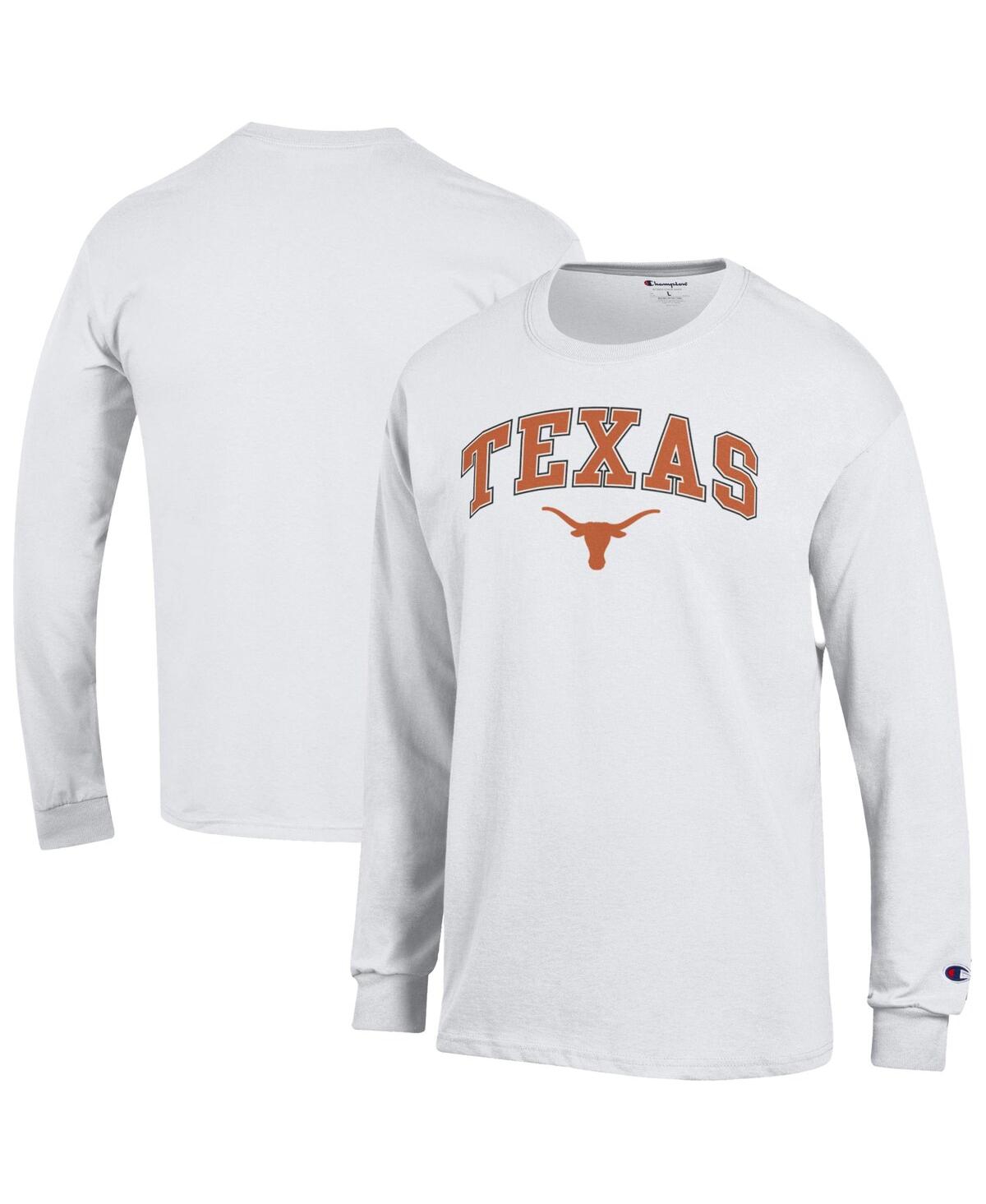 Champion Men's Texas Orange Texas Longhorns Arch Over Logo Long Sleeve T-Shirt - White