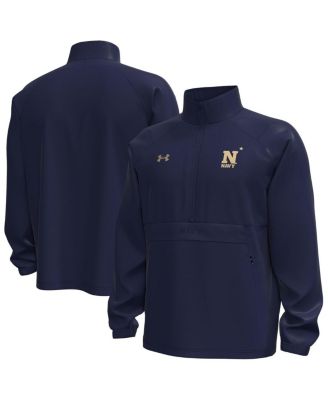 Under Armour - Men's Navy Midshipmen Unstoppable Woven Anorak Storm Tech Half-Zip Jacket Hoodie