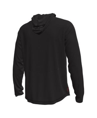Men's Black Wisconsin Badgers Sideline Knockout Long-Sleeve Hooded T-Shirt