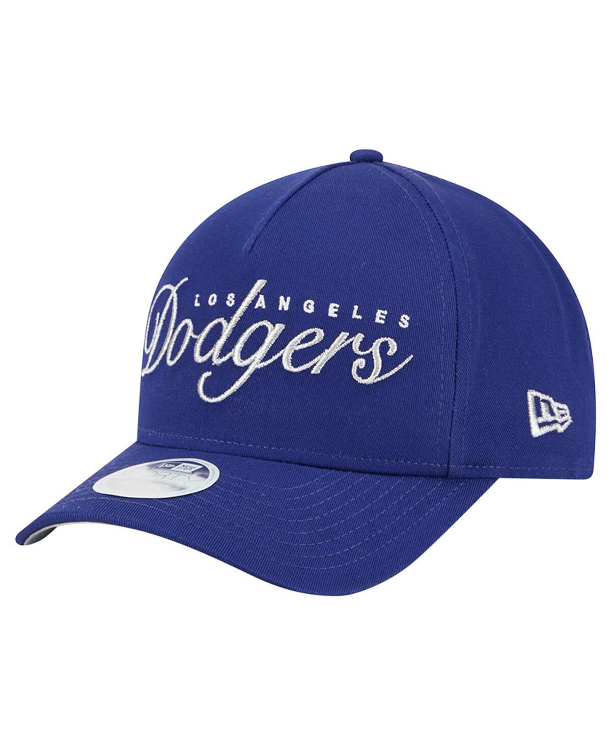 New Era Women's Royal Los Angeles Dodgers Metallic A-frame 9forty Adjustable Hat In Blue