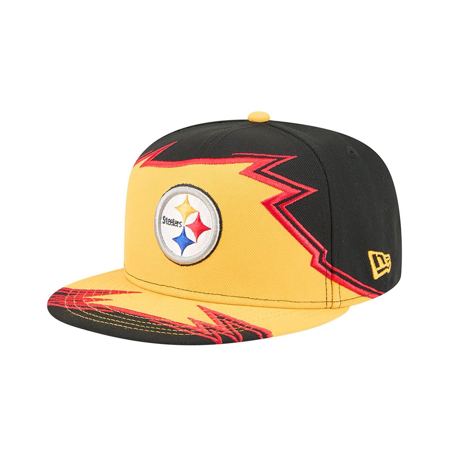 Мужская кепка New Era Black/Gold Pittsburgh Steelers Break 59FIFTY Fitted Hat — фото 1