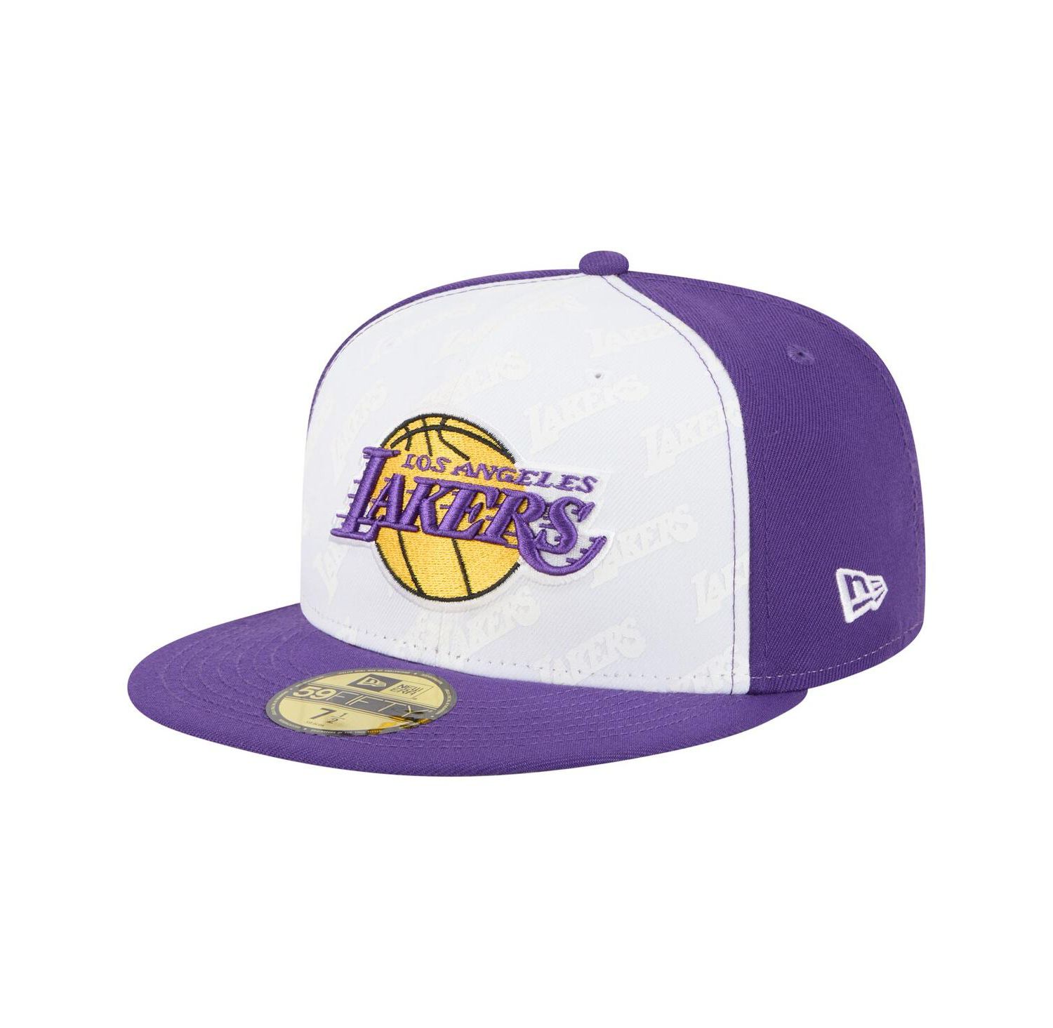 Men's White/Purple Los Angeles Lakers Repeat 59Fifty Fitted Hat