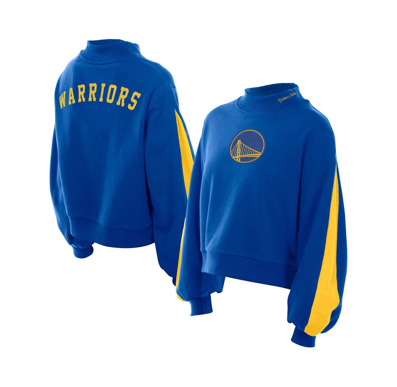 Women's Royal Golden State Warriors Sport Night Balloon Sleeves Sweatshirt