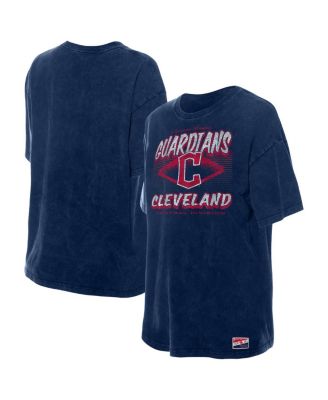 New Era - Women's Navy Cleveland Guardians Mineral Wash Oversized T-Shirt