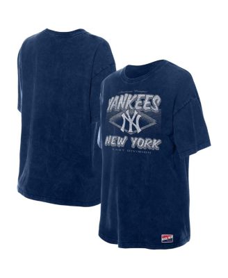New Era - Women's Navy New York Yankees Mineral Wash Oversized T-Shirt