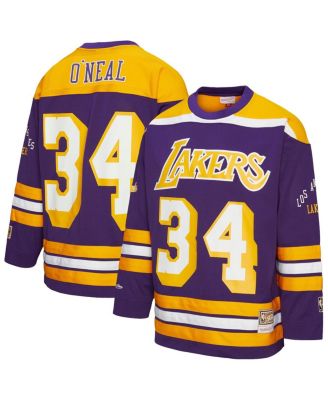 Mitchell & Ness - Men's and Women's Shaquille O'Neal Purple Los Angeles Lakers Maxxed Out Fashion Hockey Jersey
