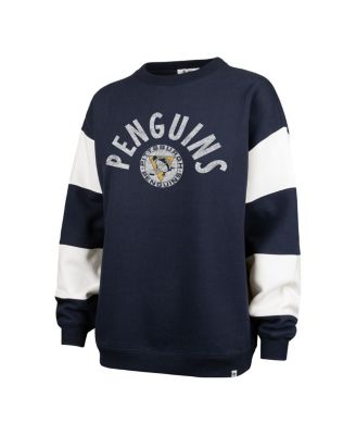 Women's Navy Pittsburgh Penguins Eephus Barred Pullover Sweatshirt