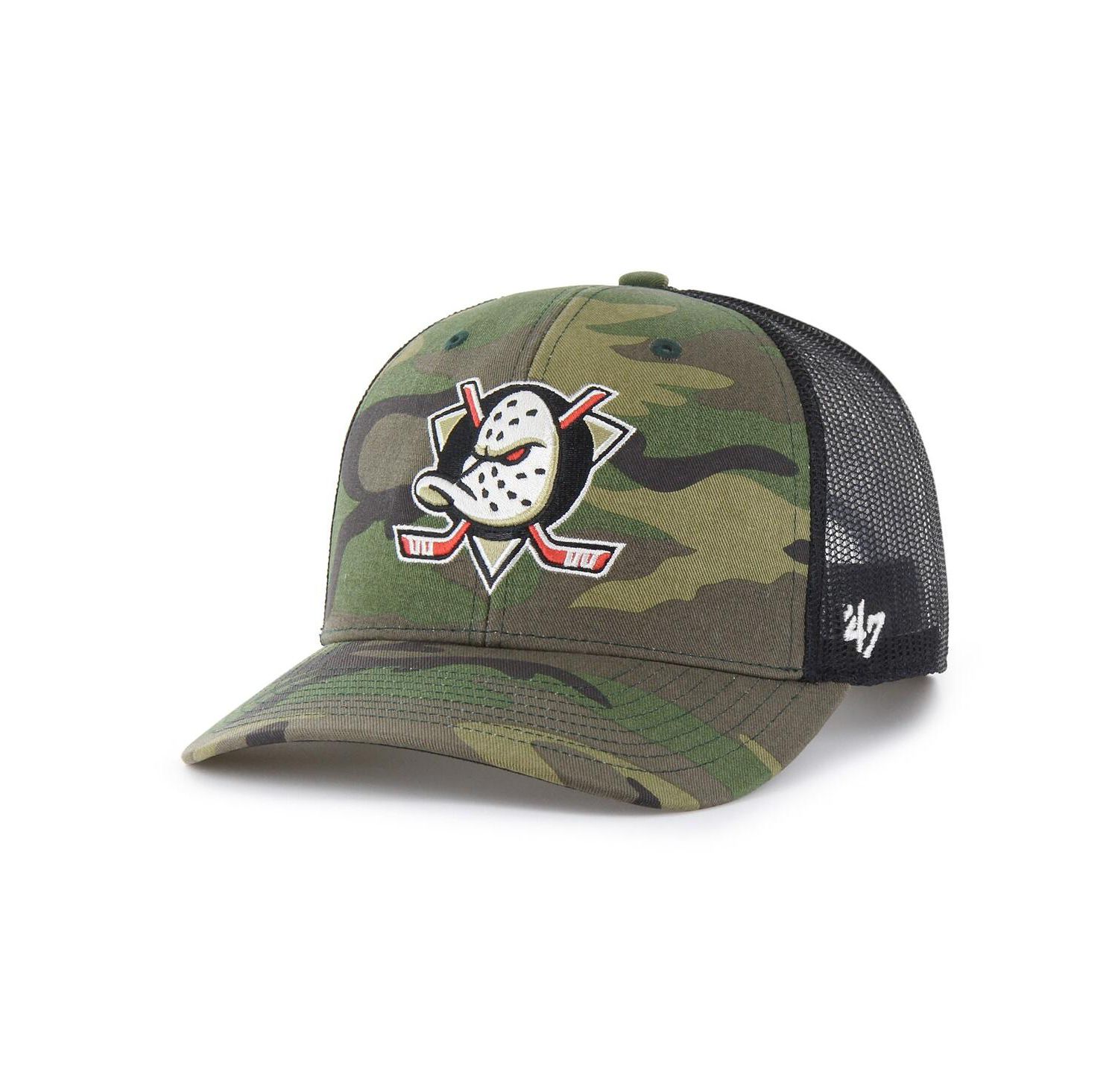 Men's Camo/Black Anaheim Ducks Trucker Adjustable Hat