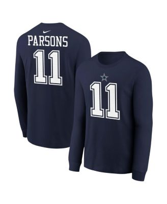 Nike - Big Boys and Girls Micah Parsons Navy Dallas Cowboys Player Name Number Long Sleeve T-Shirt