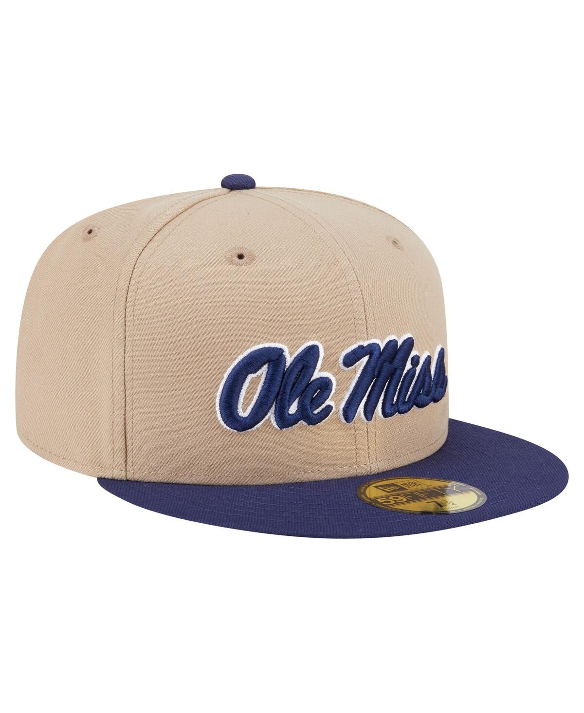 New Era Men'sâ Khaki Ole Miss Rebels Two-tone 59fifty Fitted Hat In Neutral