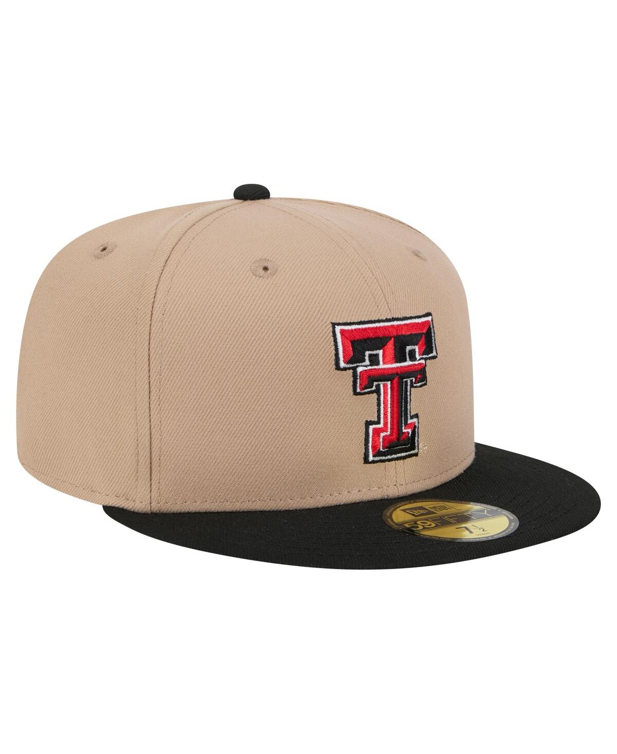New Era Men'sâ Khaki Texas Tech Red Raiders Two-tone 59fifty Fitted Hat In Brown