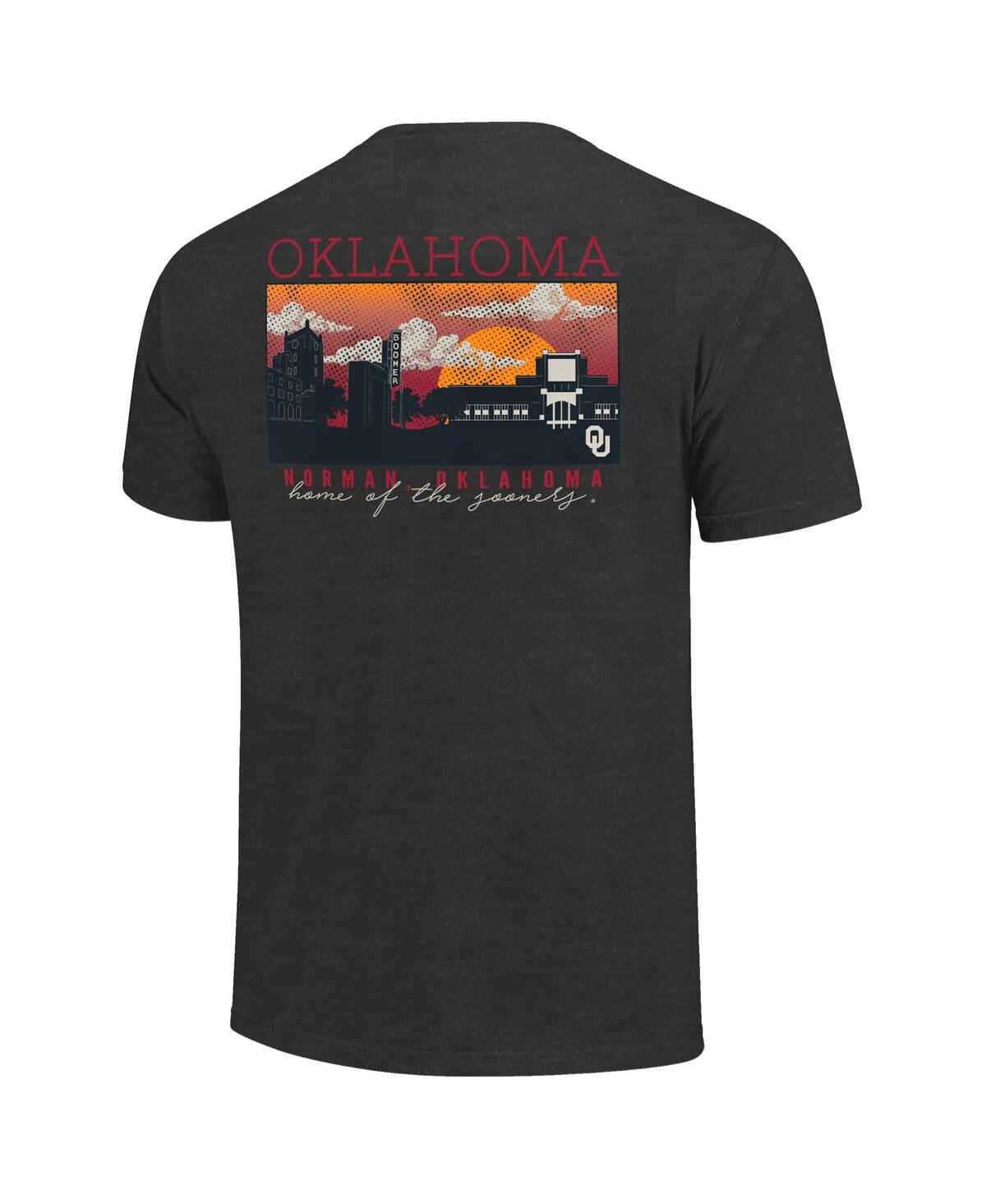 Image One Men's Heather Charcoal Oklahoma Sooners Big Tall Campus Scene Core T-shirt In Black