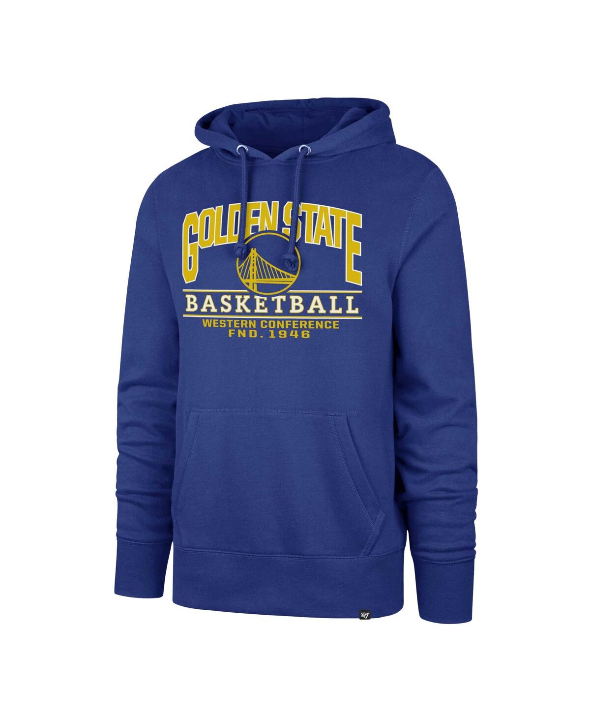 47 Brand Men's And Women's Royal Golden State Warriors Good Call Headline Pullover Hoodie In Blue