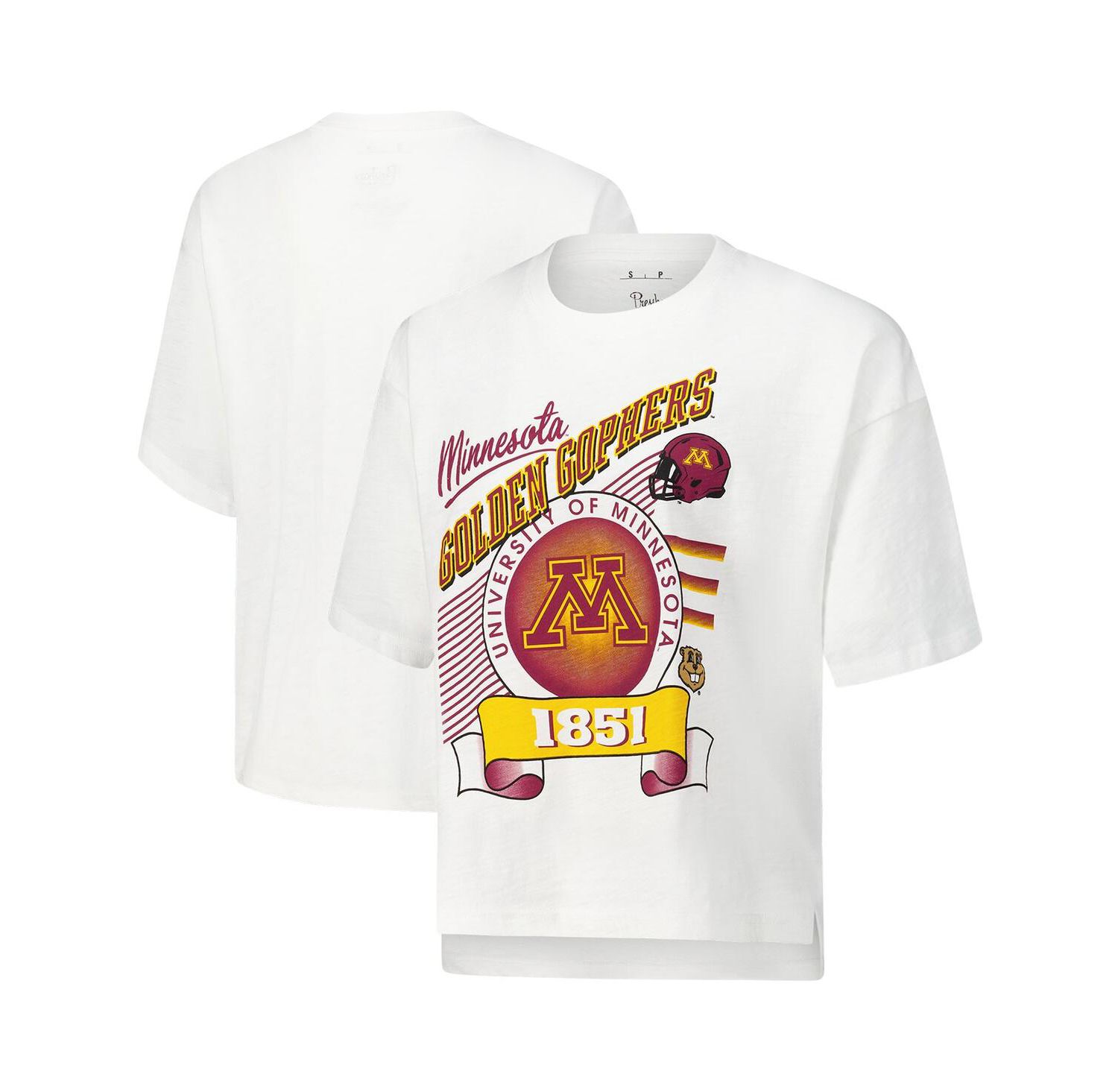 Women's White Minnesota Golden Gophers Rock Roll Slub T-Shirt