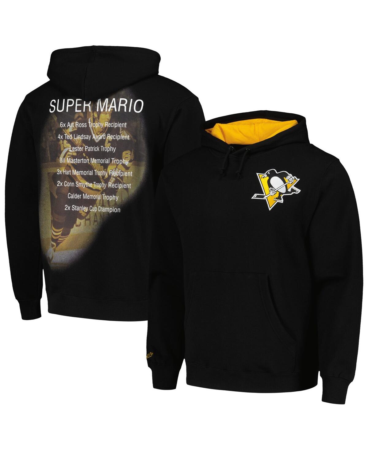 Mitchell & Ness Men's Mario Lemieux Black Pittsburgh Penguins Premium Name Number Fleece Pullover Sweatshirt In Black