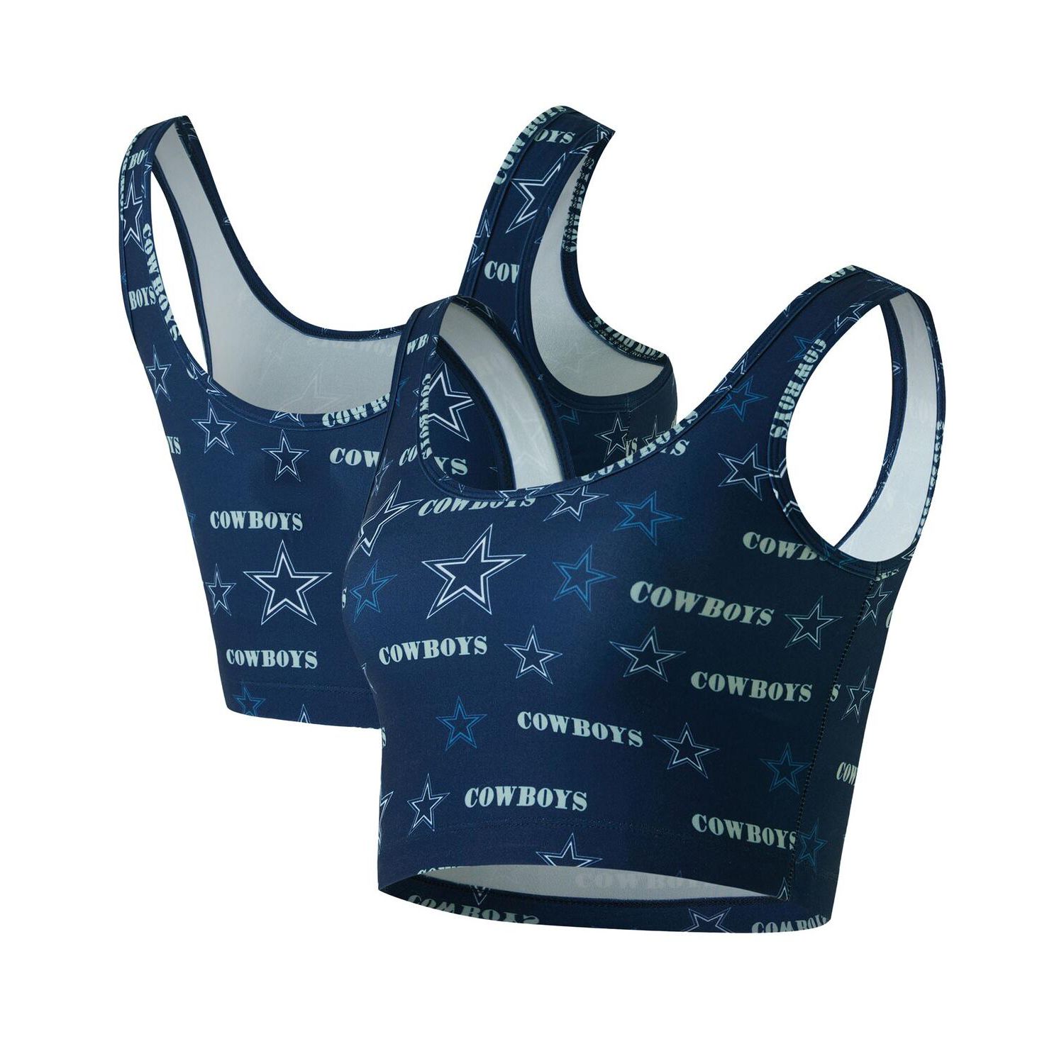Women's Navy Dallas Cowboys Mosaic Allover Print Bralette