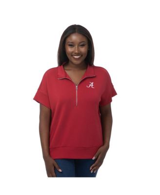 ZooZatz - Women's Crimson Alabama Crimson Tide Tri-Blend Quarter-Zip Flowy Top