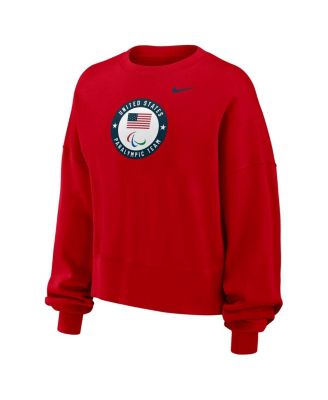 Women's Red U.S. Paralympics Oversized Phoenix Fleece Sweatshirt