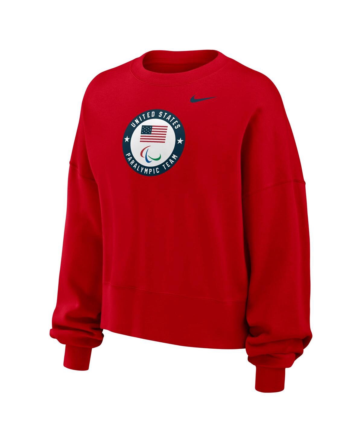 Nike Women's Red U.s. Paralympics Oversized Phoenix Fleece Sweatshirt