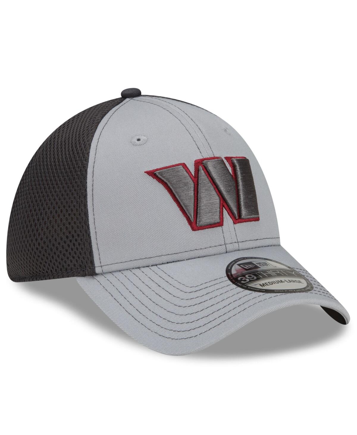 New Era Men'sâ Gray/graphite Washington Commanders Grayed Out Neo 2 39thirty Flex Hat In Gray