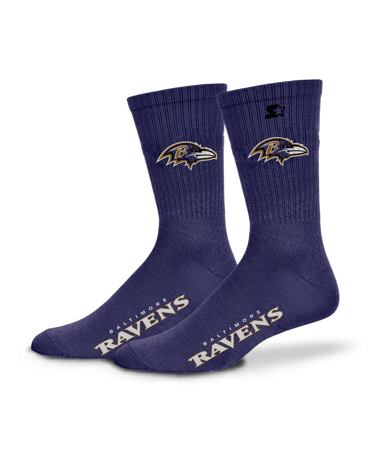 Starter Men's And Women's Purple Baltimore Ravens Satin Crew Socks