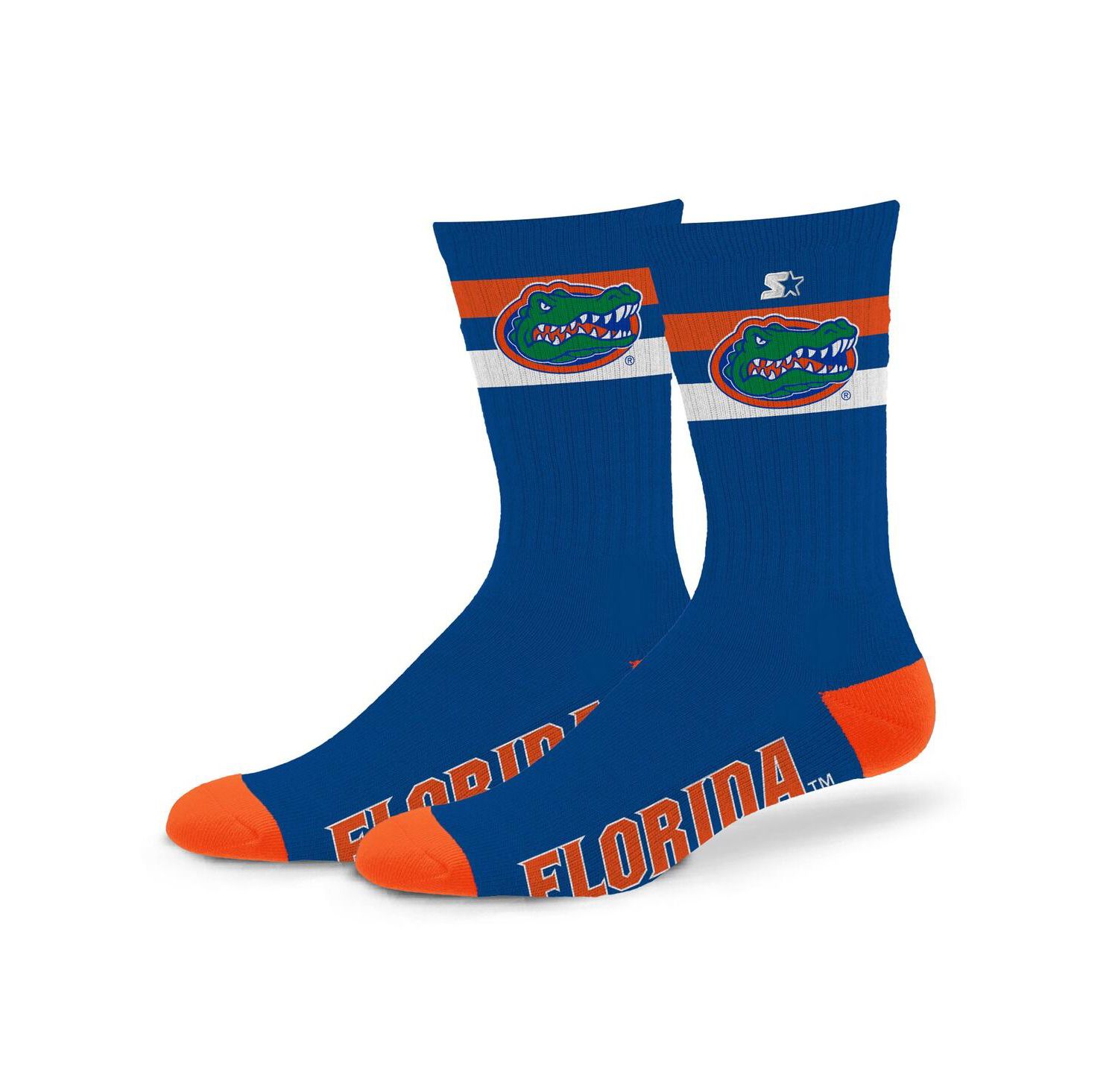Men's and Women's Florida Gators Team Color Two-Stripe Crew Socks