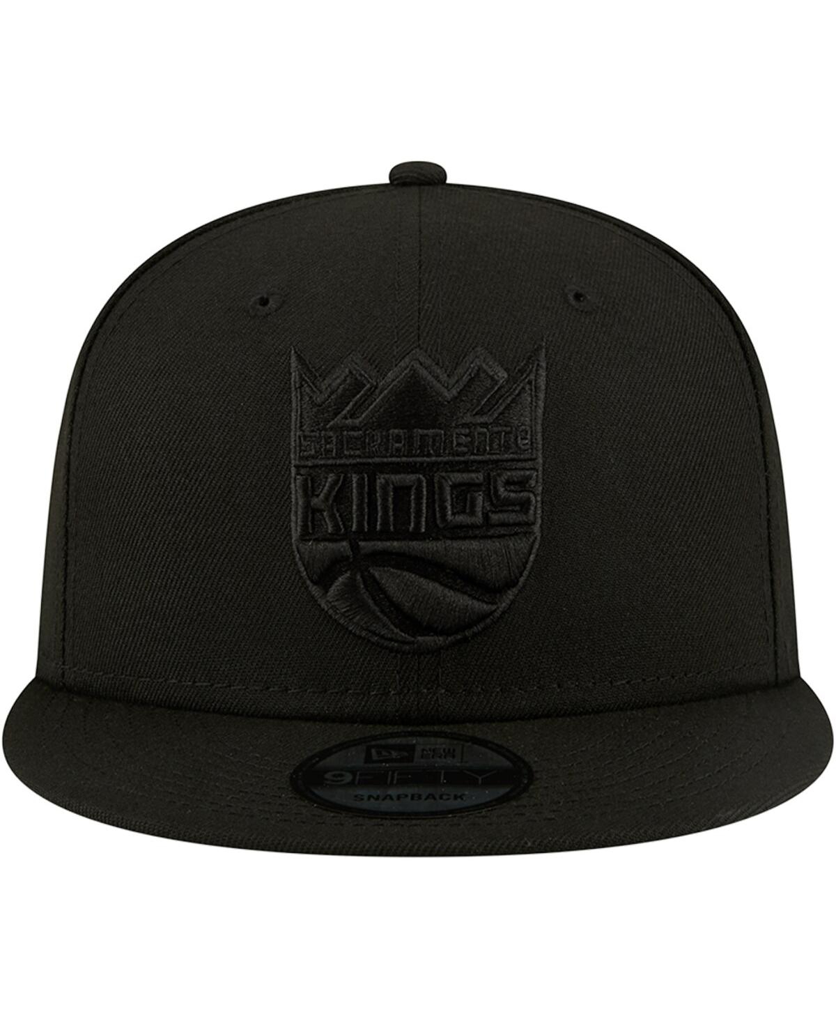 New Era Men's Sacramento Kings Black On Black 9fifty Snapback Hat In Black