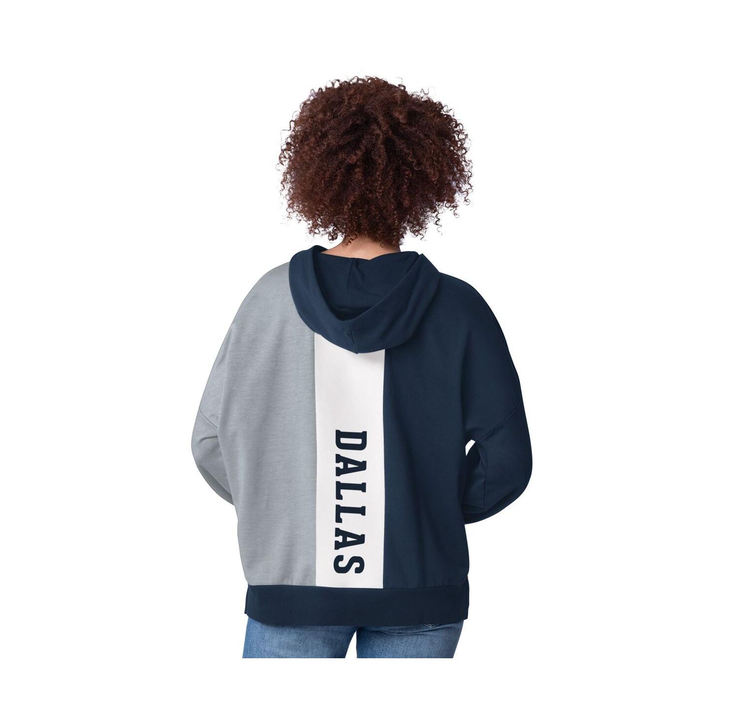 Women's Navy Dallas Cowboys Power Move Long Sleeve Pullover Hoodie