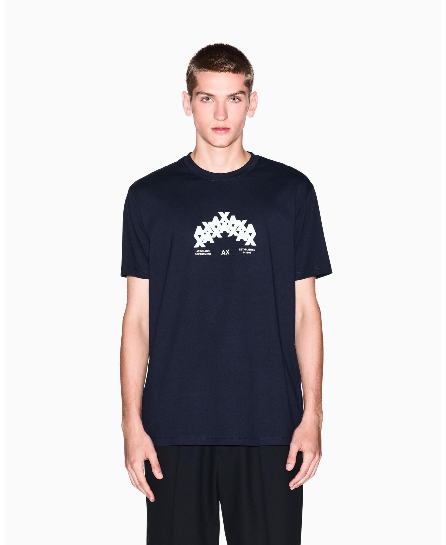 Men's Heavy Jersey Flocked A X Logo T-Shirt