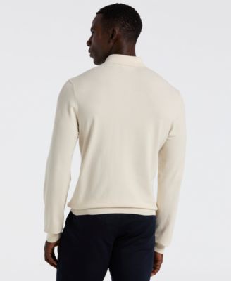 Men's Textured Front Polo Sweater
